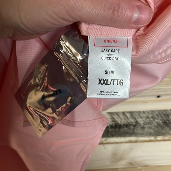 Express size XXL 1MX slim pink color long sleeve button down dress shirt - Picture 5 of 7